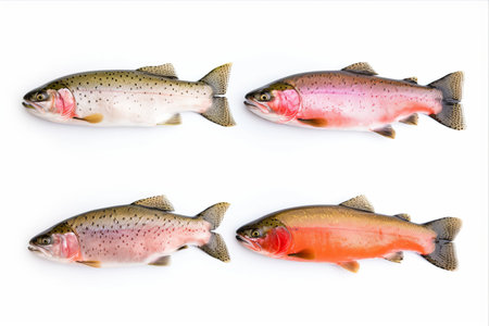 Pure Delight: A Gallery of Pristine Freshwater Trouts in Vibrant Isolationの素材