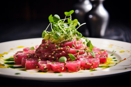 Temptingly Tasty Raw Tuna Salad: A Perfect 3:2 Ratio!の素材