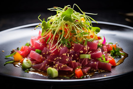 Tantalizing Raw Tuna Salad: A Delectable 3:2 Culinary Delightの素材