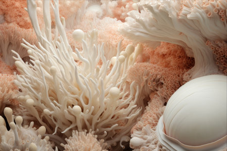 Underwater Ecosystems Flourish: Corals Take Over Skin Shellsの素材