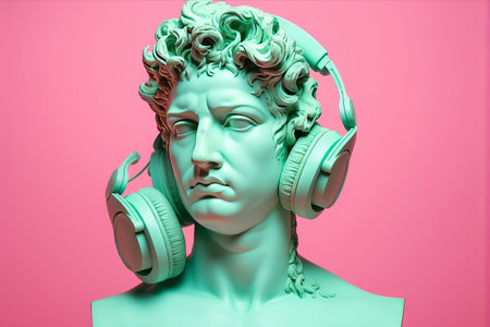 Colliding Worlds: Blending Contemporary Art and Antique Statues with a Touch of Imagination and Musicの素材