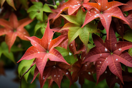 The Mesmerizing Starfish-like Foliage of the American Sweetgum: A Captivating Visual Delight!の素材