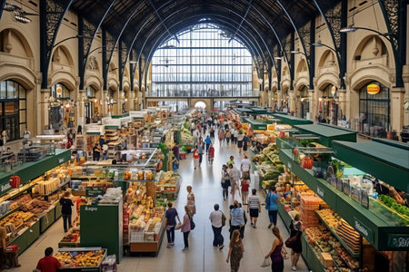 Bustling Scenes at Budapest's Biggest Marketplace: A Glimpse into Grocery Shopping in Hungary's Capitalの素材