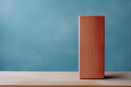 Boldly Mark Your Space! - A Dynamic Exclamation on Wooden Block with Ample Copy Space!の素材