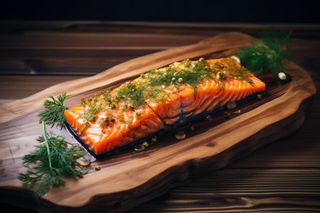 Deliciously Fresh Salmon Tartare Presented on a Rustic Wooden Table - Captured in Artistic 3:2 Ratioの素材