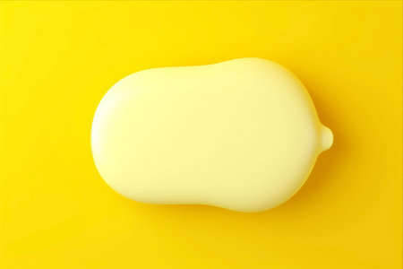 Captivating Exclamation Mark Speech Bubble Demands Attention on Vibrant Yellow Background -AR 3:2の素材