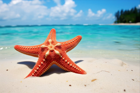 Mesmerizing Starfish Tranquility: Captivating Beachscape in 3:2 Ratioの素材