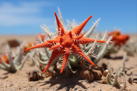 Thriving Resilience: Unveiling the Starfish Cactus's Remarkable Growth in the Desert Wilderness - AR 3:2の素材