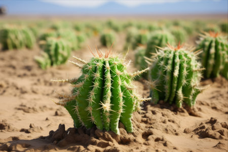 Dazzling Resilience: The Vibrant Starfish Cactus flourishing in the Desertの素材