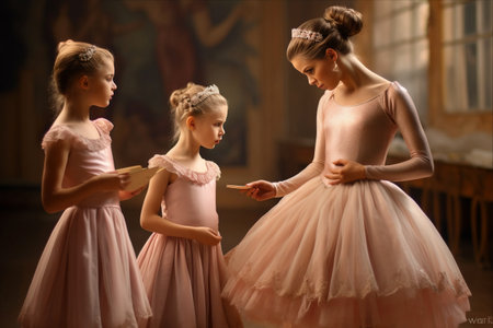 Mastering Ballet Techniques: A Seasoned Instructor Guides Young Ballerinas and Refines their Formの素材