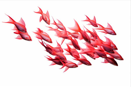 Vibrant School of Anthias Fish: A Captivating Underwater Treasure in the Red Seaの素材