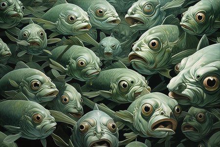 Exploring the Vibrant School of Fish in AR 3:2の素材