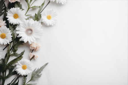 Gentle Floral Flat Lay: Captivating Mockup for a Feminine Blog Headerの素材