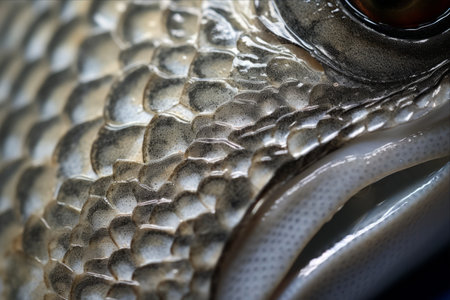 Exquisite Macro View of Mackerel Fish Skin in Alluring 3:2 Aspect Ratioの素材