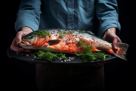 Deliciously Spiced Raw Trout Steak: Exploring the Art of Cooking Salmonの素材