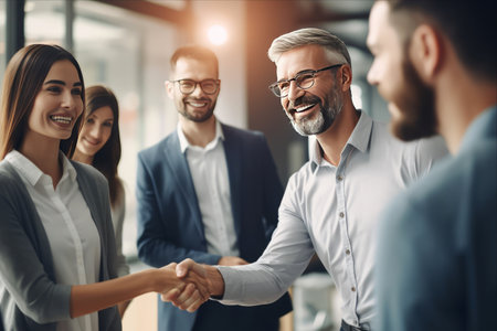 Building a Successful Future: Prudent Boss Empowers Smart Colleagues for Important Business Project in Company Meetingの素材