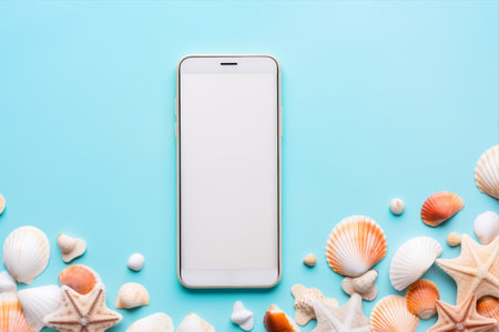 Seashells and Summer Vibes: A Colorful Inspiration for Your Smartphone Wallpaperの素材