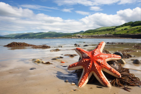 Mesmerizing Starfish Scattered Along the Beaches of County Donegal, Irelandの素材