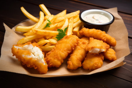 Dive into Flavor: Fish and Chips with Irresistible Dipping Sauce -AR 3:2の素材