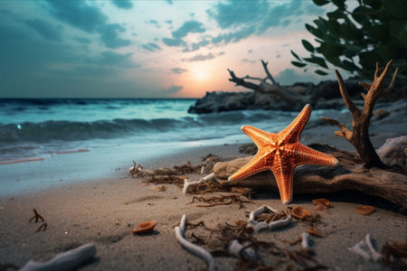Captivated by the Majestic Starfish as it Washes Ashore -- AR 3:2の素材
