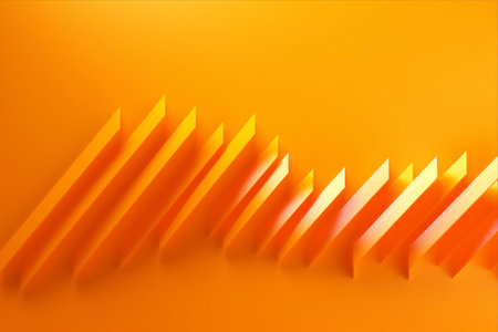 Vibrant Orange Background with Colorful Highlight Arrows: A Creative Design for Important Messagesの素材
