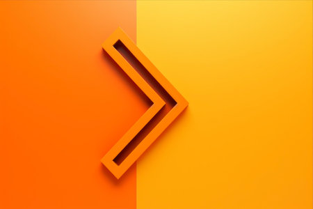 Vibrant Color Highlight Arrows on Orange Background: A Creative Design for Important Messagesの素材