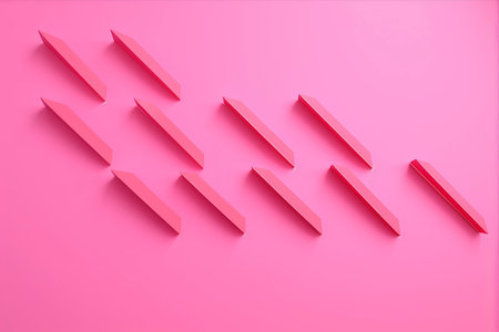 Vibrant Pink Background with Color Highlight Arrows: Capture Attention and Deliver Your Important Messageの素材