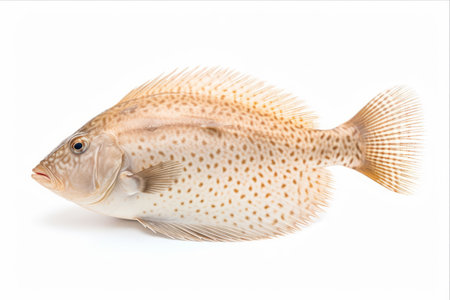 The Stunning Solitude of the Sole Fish: An Exquisite Isolation on White Background (Solea solea) --AR 3:2の素材