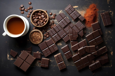 Coffee and Chocolates: A Delightful Composition of Homemade Bars!の素材