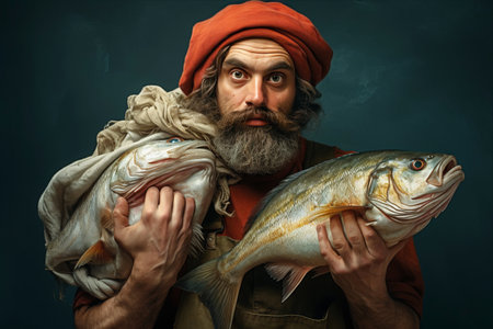 Bringing In the Freshest Catch: A Fisherman's Triumph - AR 3:2の素材