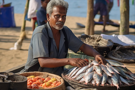 Capturing the Buzz at Beruwala Fish Market: A Vibrant Scene of Sri Lankan Fish Sellers in 2023の素材