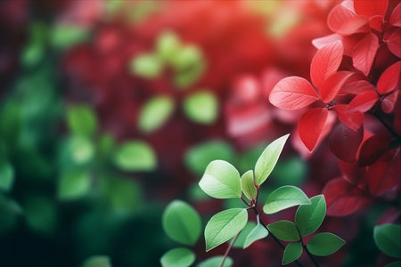 Enchanting Blur: A Bewitching Blend of Red and Green Leavesの素材