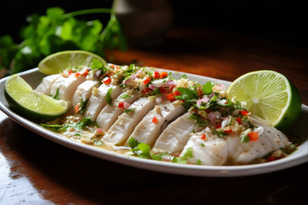 Lively Citrus-flavored Basa Fish: Steaming with Lime Dressing --AR 3:2の素材