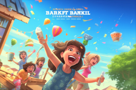 Sizzling Summer Break Bash: Unveiling the AR 3:2 Fun Party Banner Conceptの素材