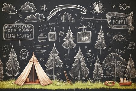Unleashing Creativity: The Exciting Summer Camp Experience on a Chalkboard Canvasの素材