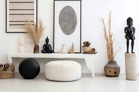 Chic and Contemporary Room Decor Ideas on White Backgroundの素材
