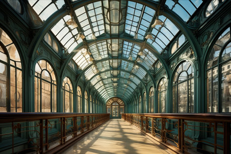 Enhancing Aesthetic Appeal and Natural Lighting with a Glass Roof: Exploring Passage Elements in a 3:2 Ratioの素材