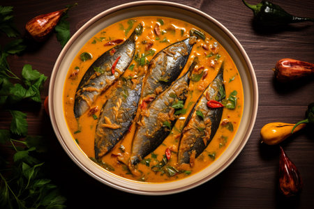 Flavors of South India: Hot and Spicy Sardine Fish Curry with Kerala Masala - A Perfect Rice Accompanimentの素材