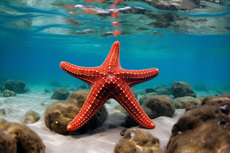The Dazzling Colors of the Caribbean Starfish: Unveiling their Extravagant Beauty in a 3:2 Displayの素材