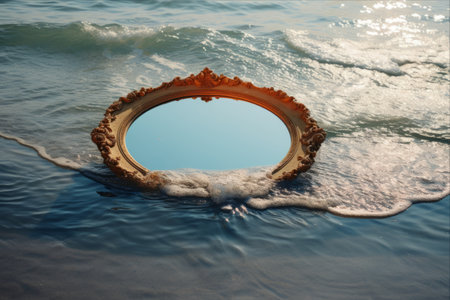 Reflections of Nature: The Serene Waterscape in a Sunny Dayの素材