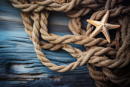 Enchanting Encounter: Journey Through Time with an Old Tree's Travel Tale Amidst Starfish and Ship Ropeの素材