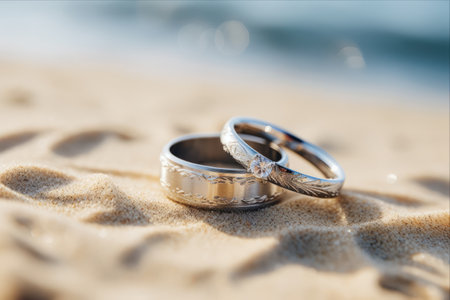 Exquisite Nautical-Inspired Wedding Rings: A Tropical Ceremony on the Sandy Beach in Dominican Republic, Punta Canaの素材