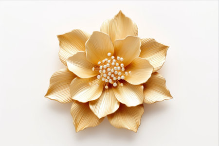 Exquisite Golden Flower: A Majestic Vintage Decorative Element with a Touch of Christmas and New Year Splendorの素材