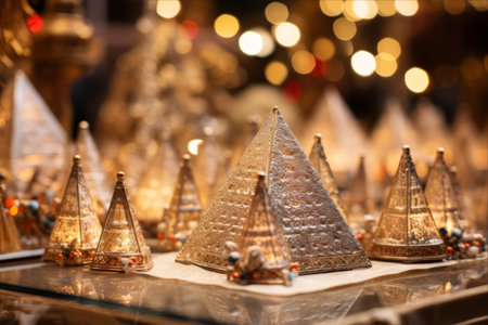 Captivating Christmas and New Year Decorations: A Selective Focus Journey through Cairo, Egyptの素材