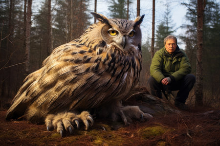 The Blakistoni: Unveiling the Majestic World's Largest Owl Companion (3:2 Aspect Ratio)の素材