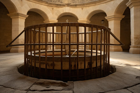 The Architectural Marvel: Giuseppe Chino's Basket-Handle Well at the Seminario Palace, Lecce, Puglia, Italyの素材