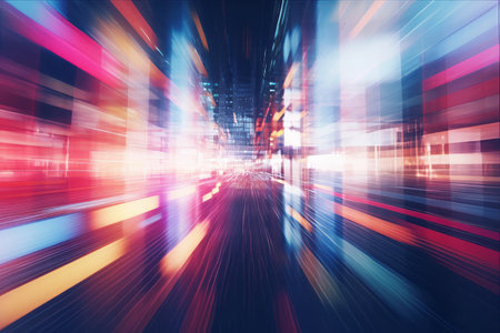 Ethereal Glow: Capturing Blurred LED Lights on a Billboardの素材