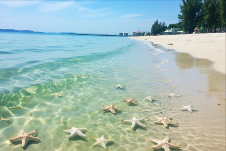 A Serene Paradise: Exploring the White Sand of Starfish Beach on Phu Quoc Island, Vietnamの素材
