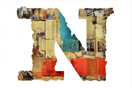 Vintage Collage: Artistic Ransom Letters in Old Newspaper Fontの素材