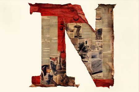 Vintage Ransom Note: Creative Collage Alphabet in Magazine Cut-Out Fontの素材